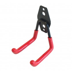 WIESZAK HAK UCHWYT ŚCIANA PODWÓJN Z POWŁOKĄ GUMOWĄ RED 75X68X110MM STEEL MAX 15KG