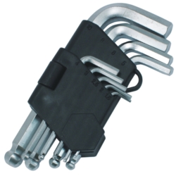 KLUCZE IMBUSOWE Z KULISTYMI KOŃCÓWKAMI KRÓTKIE 1.5-10MM Cr SHORT 9X