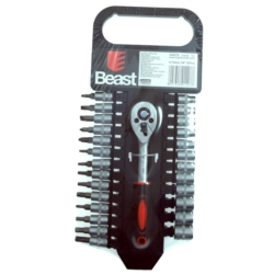 KLUCZE NASADOWE Z GRZECHOTKĄ 4-13MM 1/4'' CV 27X