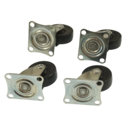 FURNITURE ROT. CASTERS - RUBBER: NO FLOOR SCRATCH 32MM RUBBER 4X