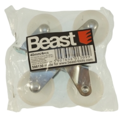 JUEGO DE RUEDAS 40MM NYLON 2+2