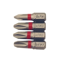 KOŃCÓWKI WKRĘTAKOWE BITY 4X PH1-2-2-3, S2 STEEL