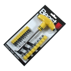 UCHWYT 'T' MIĘKKI Z KOŃCÓWKAMI I NASADKAMI 21EL. 21X