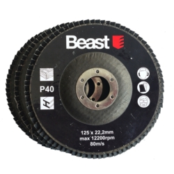 DISCHI ABRASIVI LAMELLARI CONFEZIONE DA 3 P40/125MM FOLDED 3X