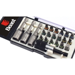 SET BITS S2 STEEL, 18 BITS COLOUR + 3 NUTS + ADAPT.