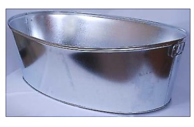 BATH ZINC PLATED 120L OVAL