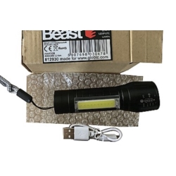 LINTERNA LED COB 1W + CREE 2W 400mAh Li-ion USB
