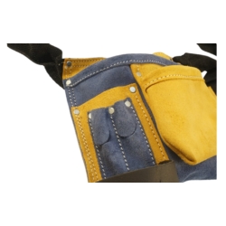 PAS NA NARZĘDZIA MONTERSKI SKÓRZANY KIESZEŃ 20x20CM 5 POCKETS FULL LEATHER DOUBLE COLOUR