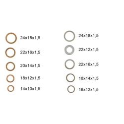 SCHEIBEN-SORTIMENT Cu Al 10-18MM 100X