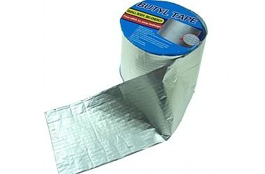 TAŚMA BUTYLOWA SREBRNA USZCZELNIAJĄCA WODOODPORNA 0,8MM x 100MM x 5M BUTYL WATERPROOF SILVER UV