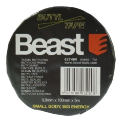 TAŚMA BUTYLOWA SREBRNA USZCZELNIAJĄCA WODOODPORNA 0,8MM x 100MM x 5M BUTYL WATERPROOF SILVER UV