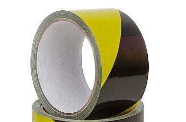 AVERTISSEMENT RUBAN 80MM x 100M BLACK/YELLOW