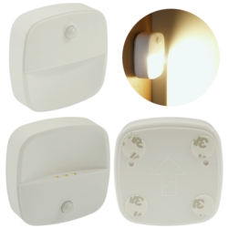 LAMPKA NOCNA LED Z CZUJNIKIEM RUCHU ZMIERZCHU 3SMD ADHESIVE 3xAAA SENSOR