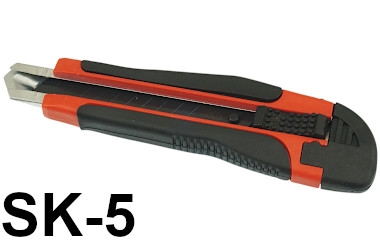 NÓŻ ŁAMANY WYSUWANY DO TAPET 18MM SK-5, TPR HANDLE, METAL