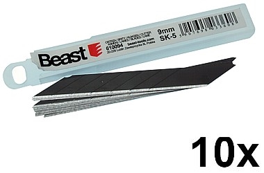 LAMES DE RECHANGE 9MM PRECISION, SK-5 BLACK FINISH 10X