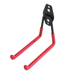 WIESZAK HAK UCHWYT ŚCIANA PODWÓJN Z POWŁOKĄ GUMOWĄ RED 130X65X130MM STEEL MAX 15KG