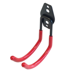 WIESZAK HAK UCHWYT ŚCIANA PODWÓJN Z POWŁOKĄ GUMOWĄ RED 110X40X140MM STEELMAX 15KG