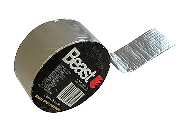 TAŚMA BUTYLOWA SREBRNA USZCZELNIAJĄCA WODOODPORNA 0,8MM x 50MM x 5M BUTYL WATERPROOF  SILVER UV