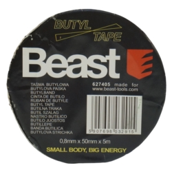 TAŚMA BUTYLOWA SREBRNA USZCZELNIAJĄCA WODOODPORNA 0,8MM x 50MM x 5M BUTYL WATERPROOF  SILVER UV