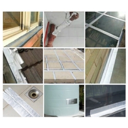 TAŚMA BUTYLOWA SREBRNA USZCZELNIAJĄCA WODOODPORNA 0,8MM x 50MM x 5M BUTYL WATERPROOF  SILVER UV